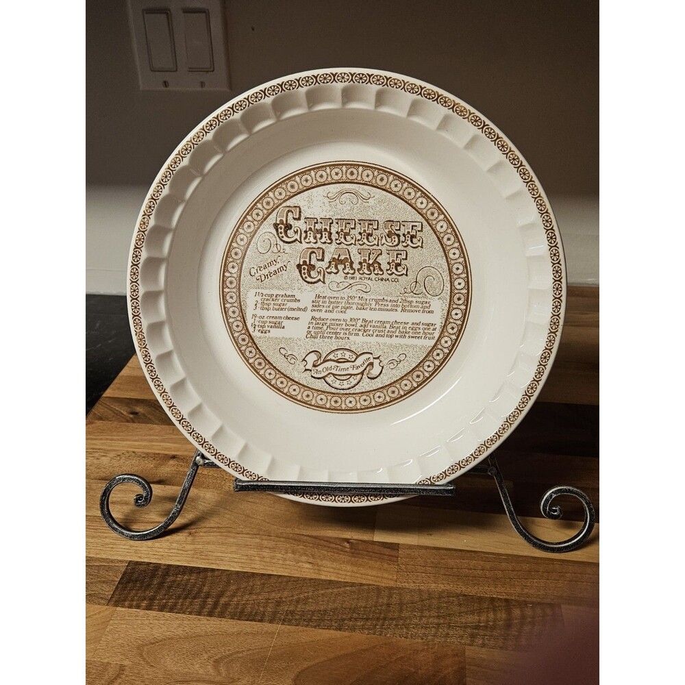 Royal China by Jeannette 11" Dish Cheese Cake Recipe Pie Plate